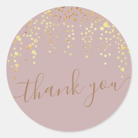 autocollant de remerciement en strass et confettis (Devant)