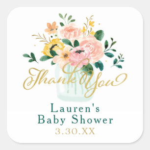 Autocollant de remerciement floral Fleur sauvage