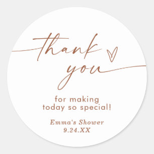 Autocollant de remerciement minimaliste en terre c