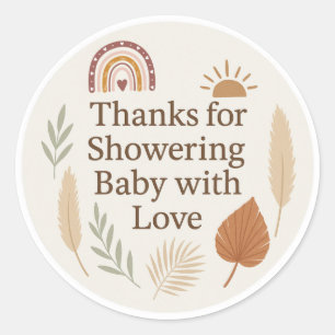 Autocollant de remerciement pour Baby Shower Boho