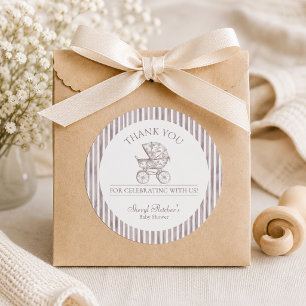 Autocollant de remerciement pour Baby Shower Toile