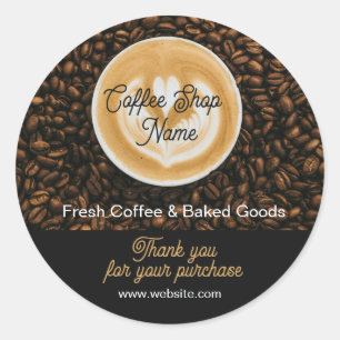 Autocollant de remerciement pour café   Merci Café