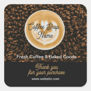 Autocollant de remerciement pour café Merci Café