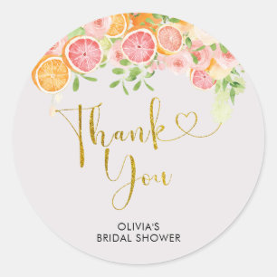 Autocollant de remerciement pour la douche nuptial
