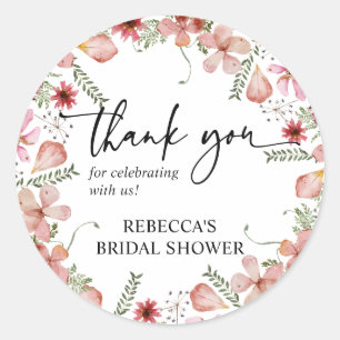 Autocollant de remerciement rond / carré Peach Pin