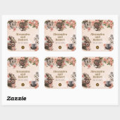 Autocollant de remerciement Steampunk floral (Feuille)