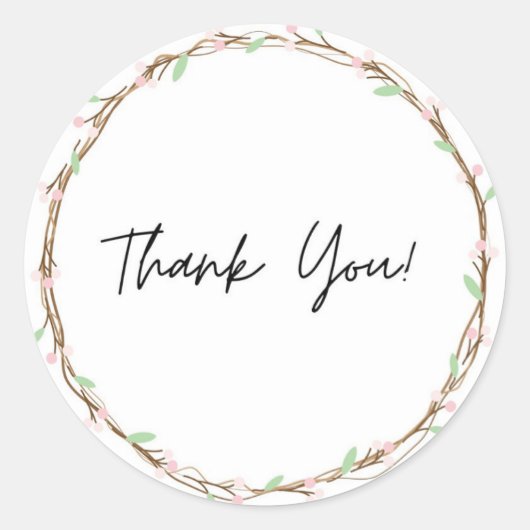 Autocollant de remerciement thème fleur (Devant)