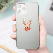 Autocollant de renne | Cerf de Noël mignon (Téléphone)