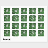 Autocollant de rennes de Noël rustique vert (Feuille)