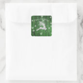 Autocollant de rennes de Noël rustique vert (Sac)