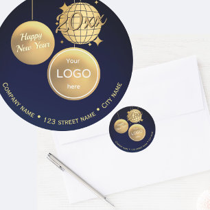 Autocollant de renvoi d'adresse Logo Nouvel An Bou