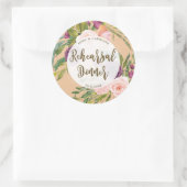 autocollant de répétition fleurie rose verdure (Sac)