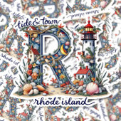 Autocollant de Rhode Island | Conception côtière T