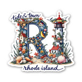 Autocollant de Rhode Island | Conception côtière T