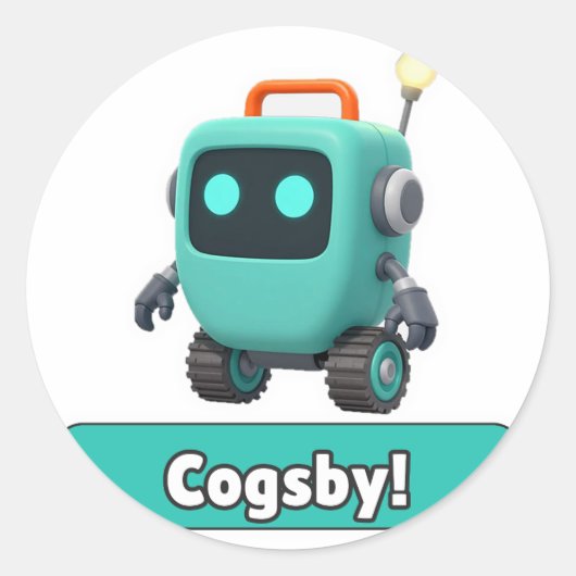 Autocollant de robot Cogsby - Mignon transparent (Devant)