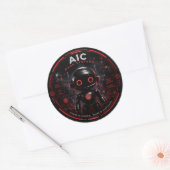 Autocollant de robot IA Cyberpunk AIC Dark Systems (Enveloppe)