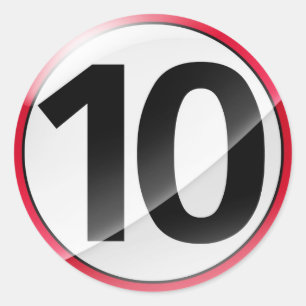 Autocollant de rouge du numéro 10