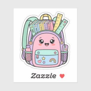 Autocollant de sac à dos d'école pastel Kawaii pou