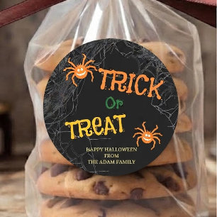 Autocollant de sac de friandises Halloween Trick o