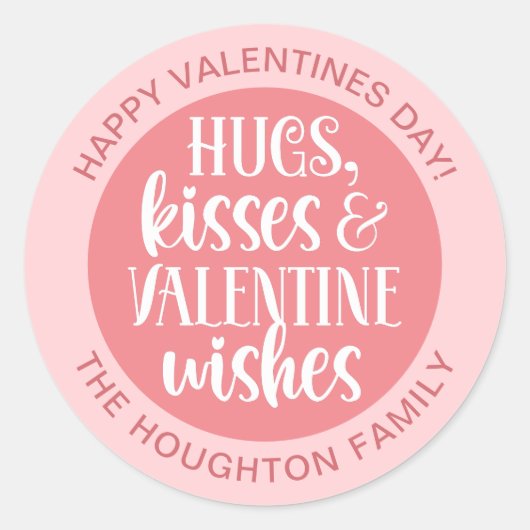 Autocollant de Saint-Valentin rose (Devant)