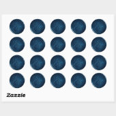 Autocollant de sceau de cire bleu marine avec init (Feuille)