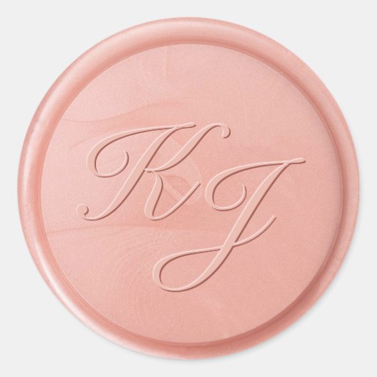 Autocollant de sceau de cire Rose initial Monogram (Devant)