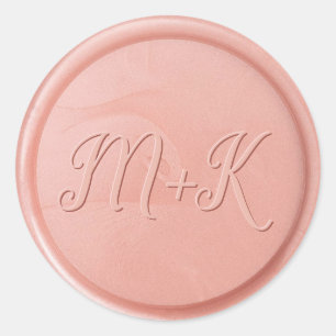 Autocollant de sceau de cire Rose initial Monogram