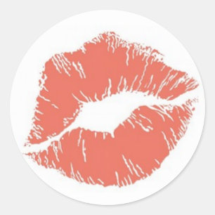 Autocollant de sceau de la carte à baiser orange