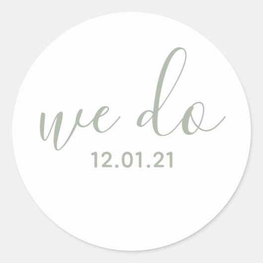 Autocollant de sceau de mariage à date We Do (Devant)