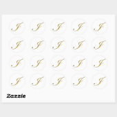 Autocollant de sceau de monogramme I en or (Feuille)