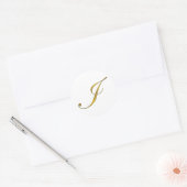 Autocollant de sceau de monogramme I en or (Enveloppe)