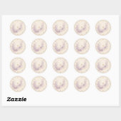 Autocollant de sceau d'enveloppe de mariage célest (Feuille)