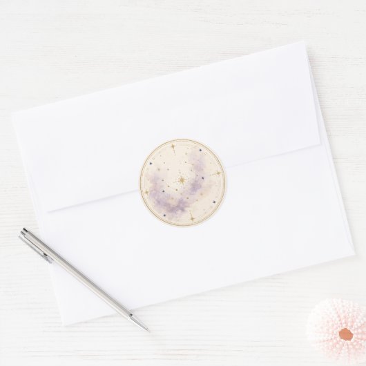 Autocollant de sceau d'enveloppe de mariage célest (Enveloppe)