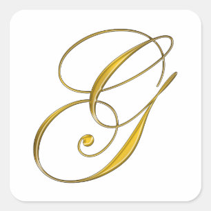 Autocollant de sceau d'enveloppe de monogramme G e