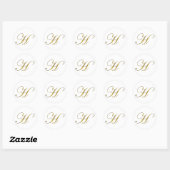 Autocollant de sceau d'enveloppe de monogramme H e (Feuille)