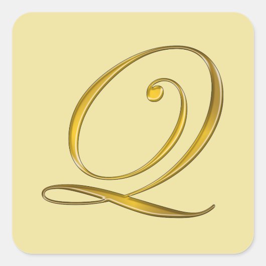 Autocollant de sceau d'enveloppe de monogramme Q e (Devant)