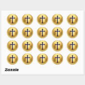 Autocollant de sceau d'enveloppe dorée avec croix (Feuille)