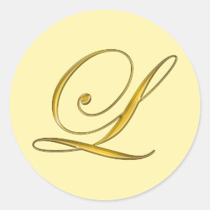 Autocollant de sceau d'enveloppe en monogramme L d