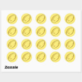 Autocollant de sceau d'enveloppe O monogramme or (Feuille)