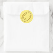 Autocollant de sceau d'enveloppe O monogramme or (Sac)