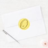 Autocollant de sceau d'enveloppe O monogramme or (Enveloppe)