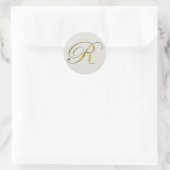 Autocollant de sceau d'enveloppe R monogramme or (Sac)