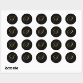 Autocollant de sceau d'enveloppe S monogramme or (Feuille)