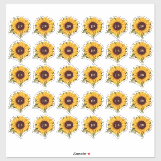 Autocollant de scellement d'enveloppe à monogramme (Feuille)