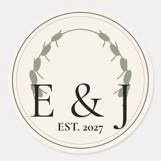 Autocollant de scellement d'enveloppe de mariage b (Devant)