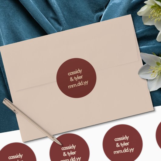 Autocollant de scellement d'enveloppe de mariage r