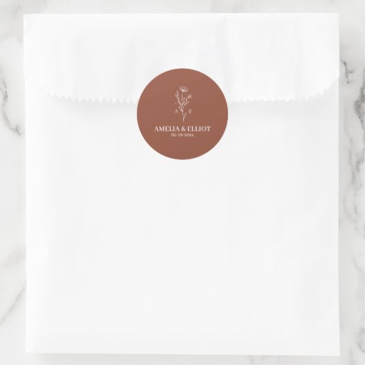 Autocollant de scellement d'enveloppe de mariage T (Sac)