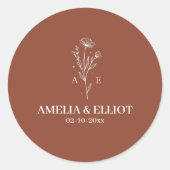 Autocollant de scellement d'enveloppe de mariage T (Devant)
