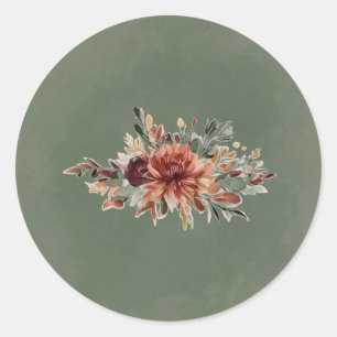 Autocollant de scellement d'enveloppe florale d'au
