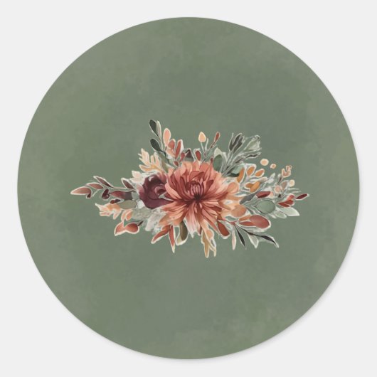 Autocollant de scellement d'enveloppe florale d'au (Devant)